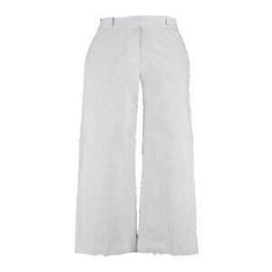 Celine Sz 40 x 22 White Multi Pin Stripe Crop Wide Leg 100% Cotton Pant